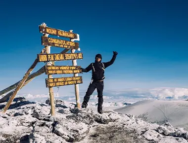 Triple Tours and Safaris team at Uhuru Peak